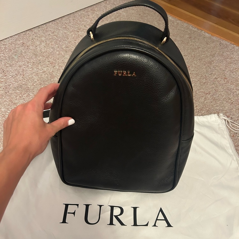 Black Furla Backpack with Dust Bag